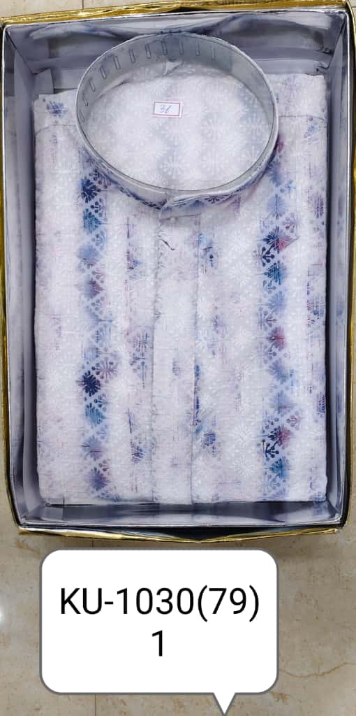 Men’s Stylish Cotton Shifli Printed Chicken Embroidery Kurta | Party & Festive Ethnic Wear