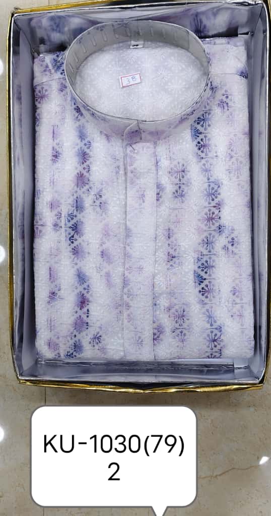 Men’s Stylish Cotton Shifli Printed Chicken Embroidery Kurta | Party & Festive Ethnic Wear