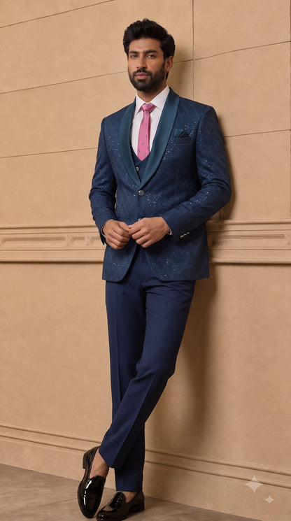 Clubak Men’s Party Wear 3 piece suit set