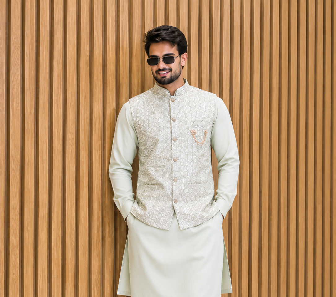 CLUB AK Designer Men's Ethnic Nehru Jacket with Stylish Kurta