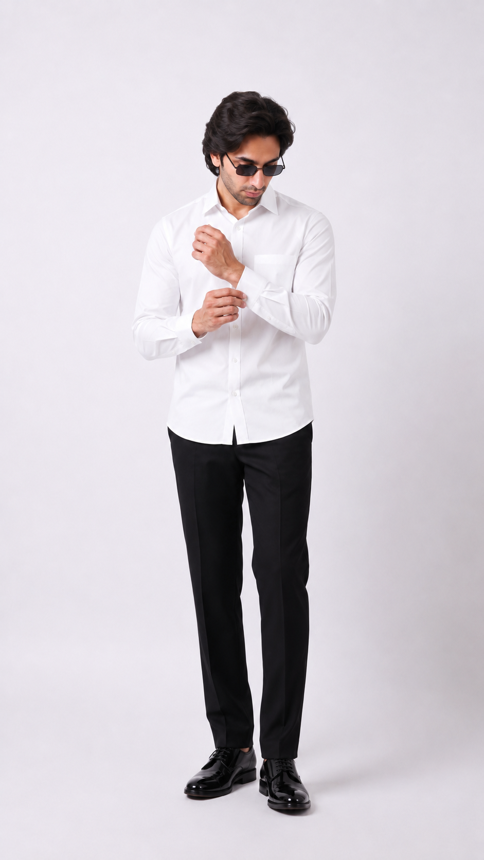 Club AK Men's Premium White Full Sleeve Formal Shirt – Stylish Solid Cotton Shirt for Men | Office, Business & Party Wear