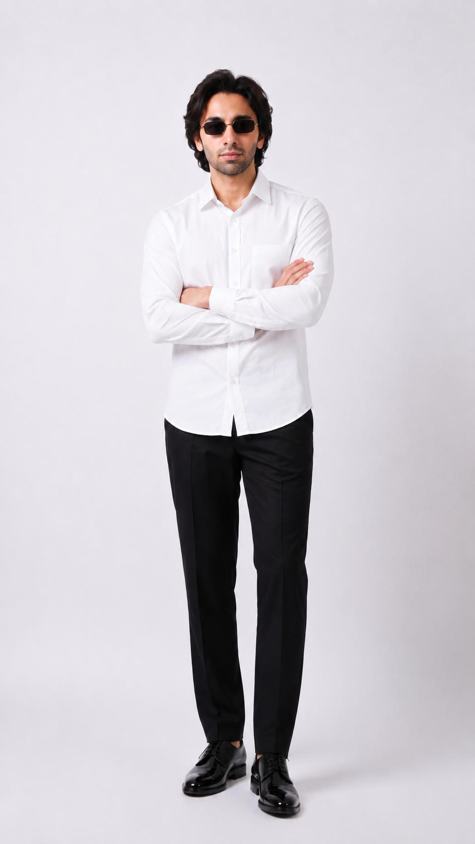 Club AK Men's Premium White Full Sleeve Formal Shirt – Stylish Solid Cotton Shirt for Men | Office, Business & Party Wear