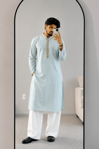 CLUB AK Men's Premium Solid Cotton Blend Kurta | Ethnic Festive & Traditional Wear