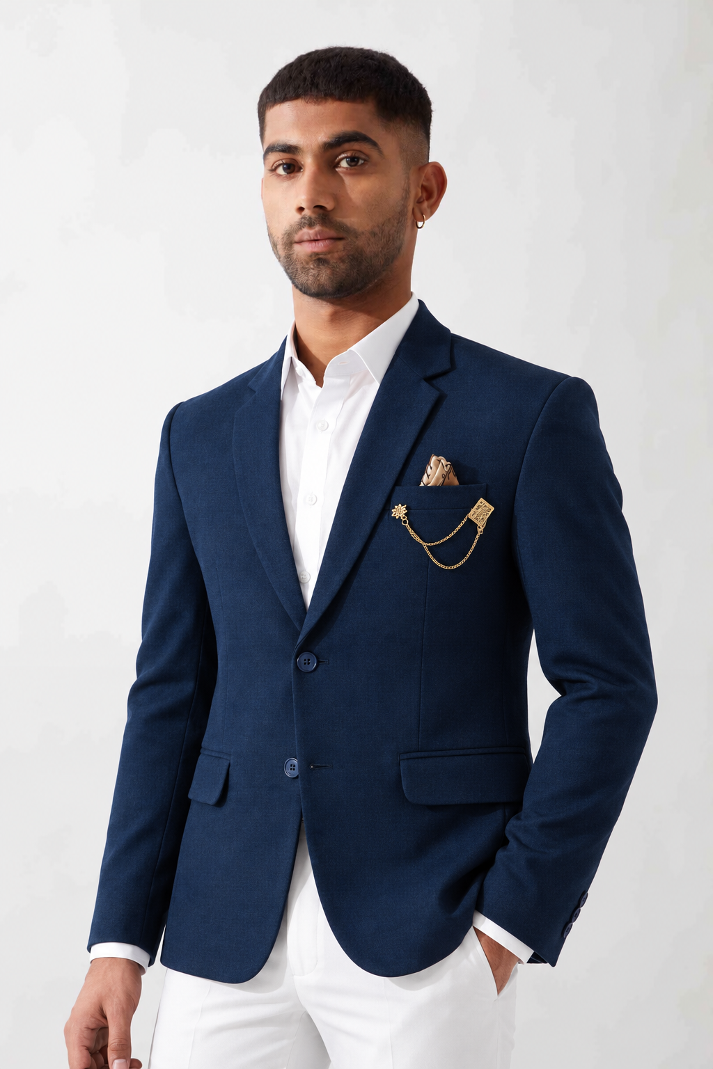 CLUB AK Men’s Premium Designer Blazer with Notch Lapel, Pocket