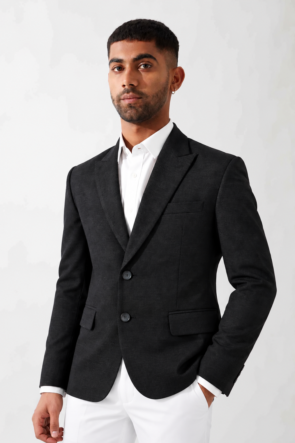 CLUB AK Men’s Premium Single-Breasted Blazer with Notch Lapel, Dual Flap Pockets & Tailored Fit
