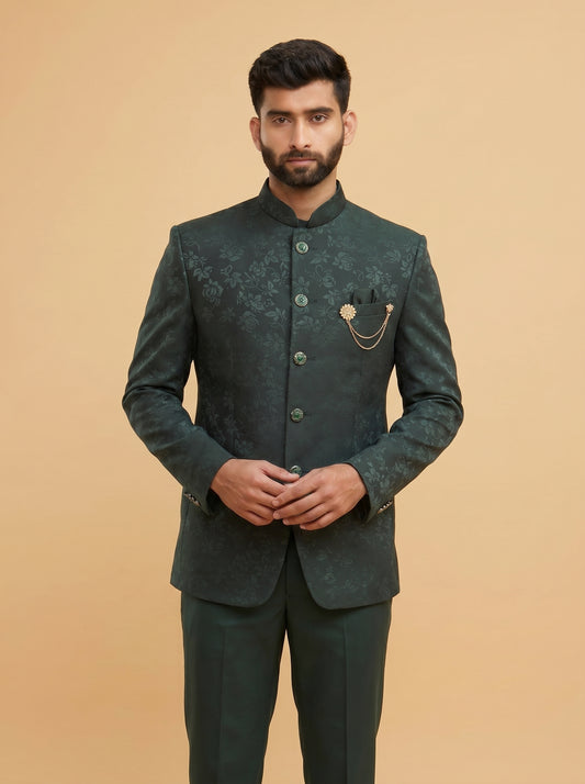 Men's Jodhpuri Green Suit With Pant