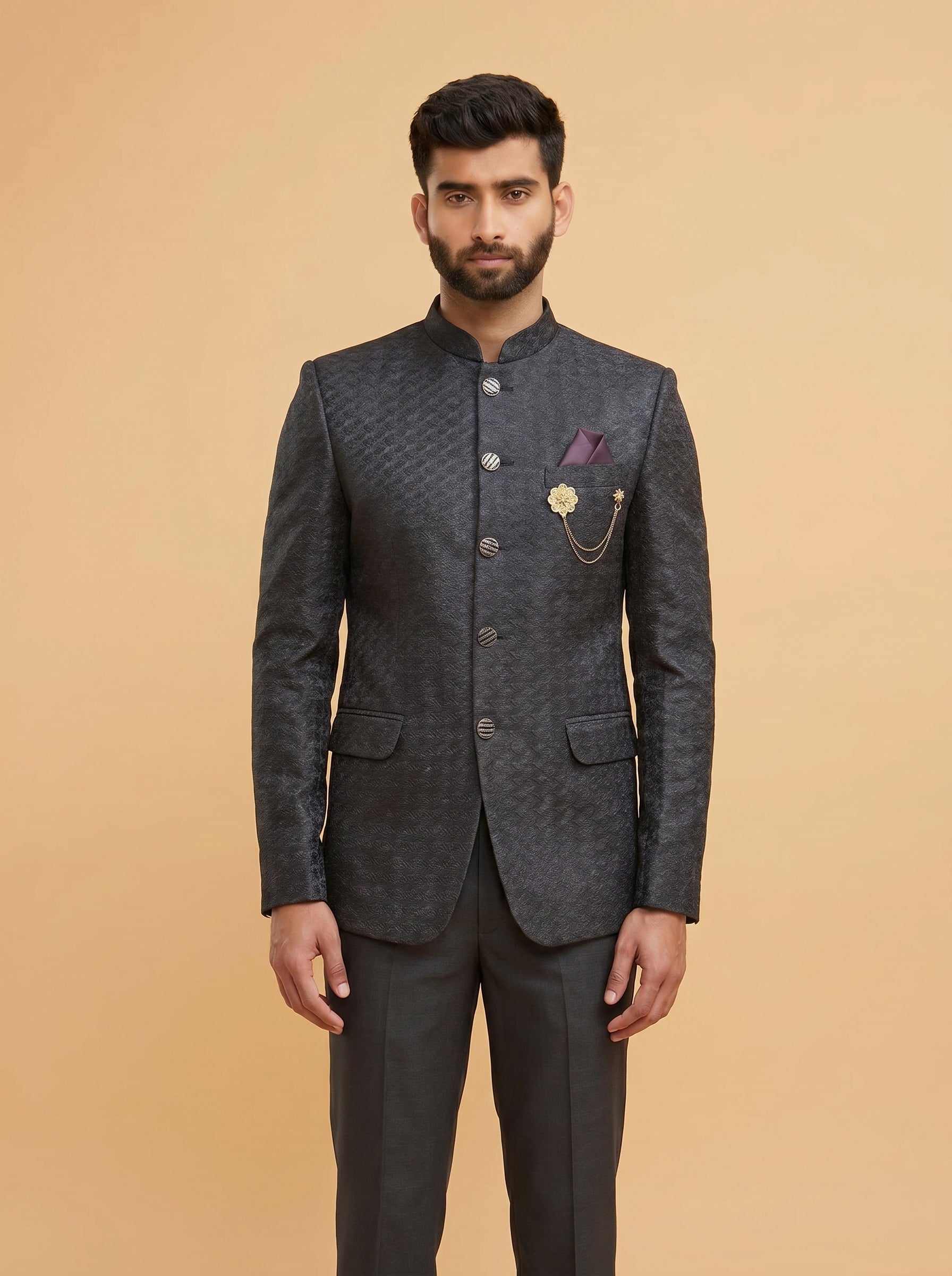 Men's Jodhpuri Black Suit With Pant