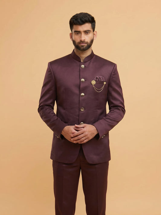 Men's Jodhpuri Maroon Suit With Pant