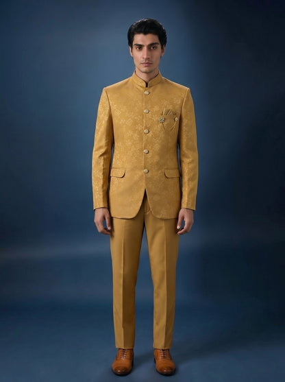 Men's yellow Jodhpuri suit