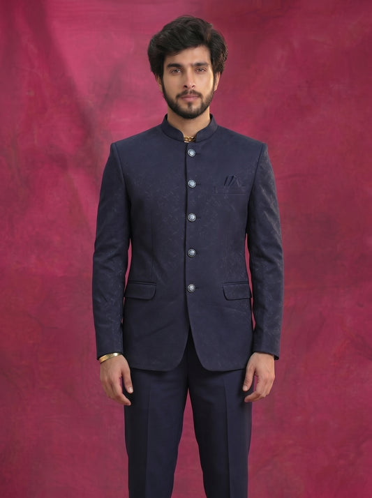 Majestic Dark Blue Jodhpuri Suit for Men