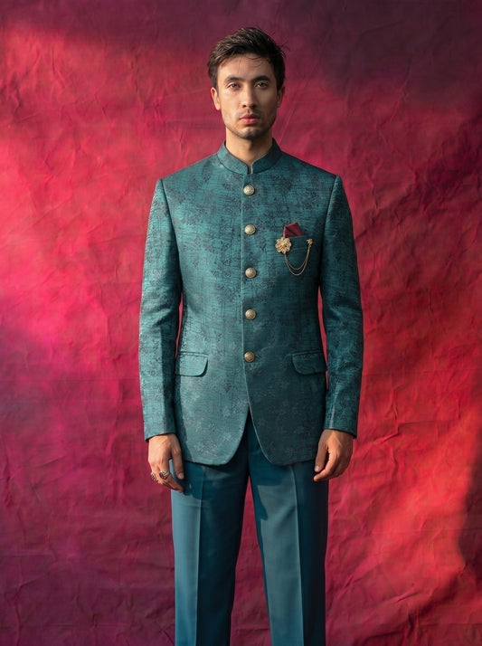 Men's Jodhpuri Green Suit With Pant