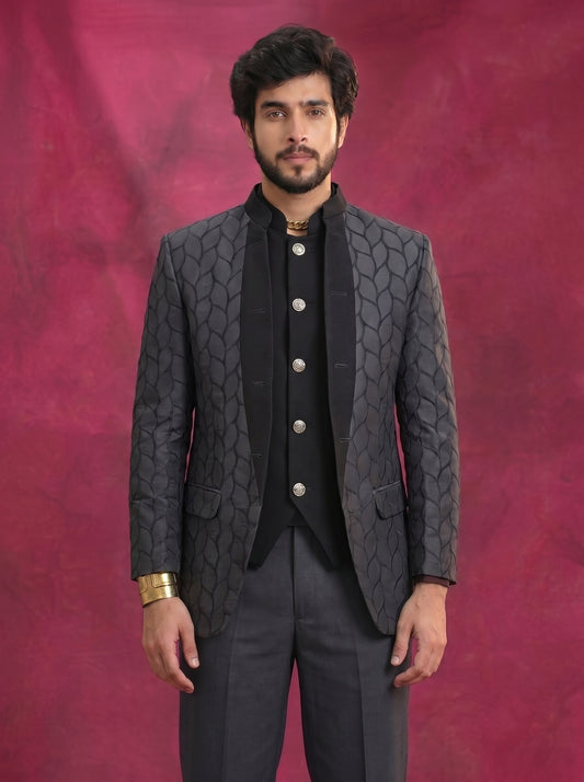 Men's Jodhpuri Black Suit With Pant