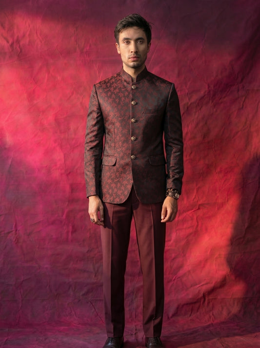 Men's Jodhpuri Maroon Suit With Pant