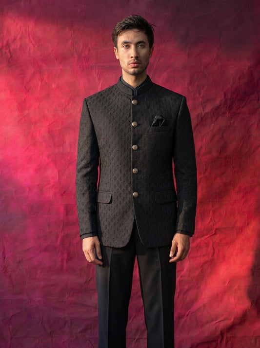 Men's Jodhpuri Black Suit With Pant