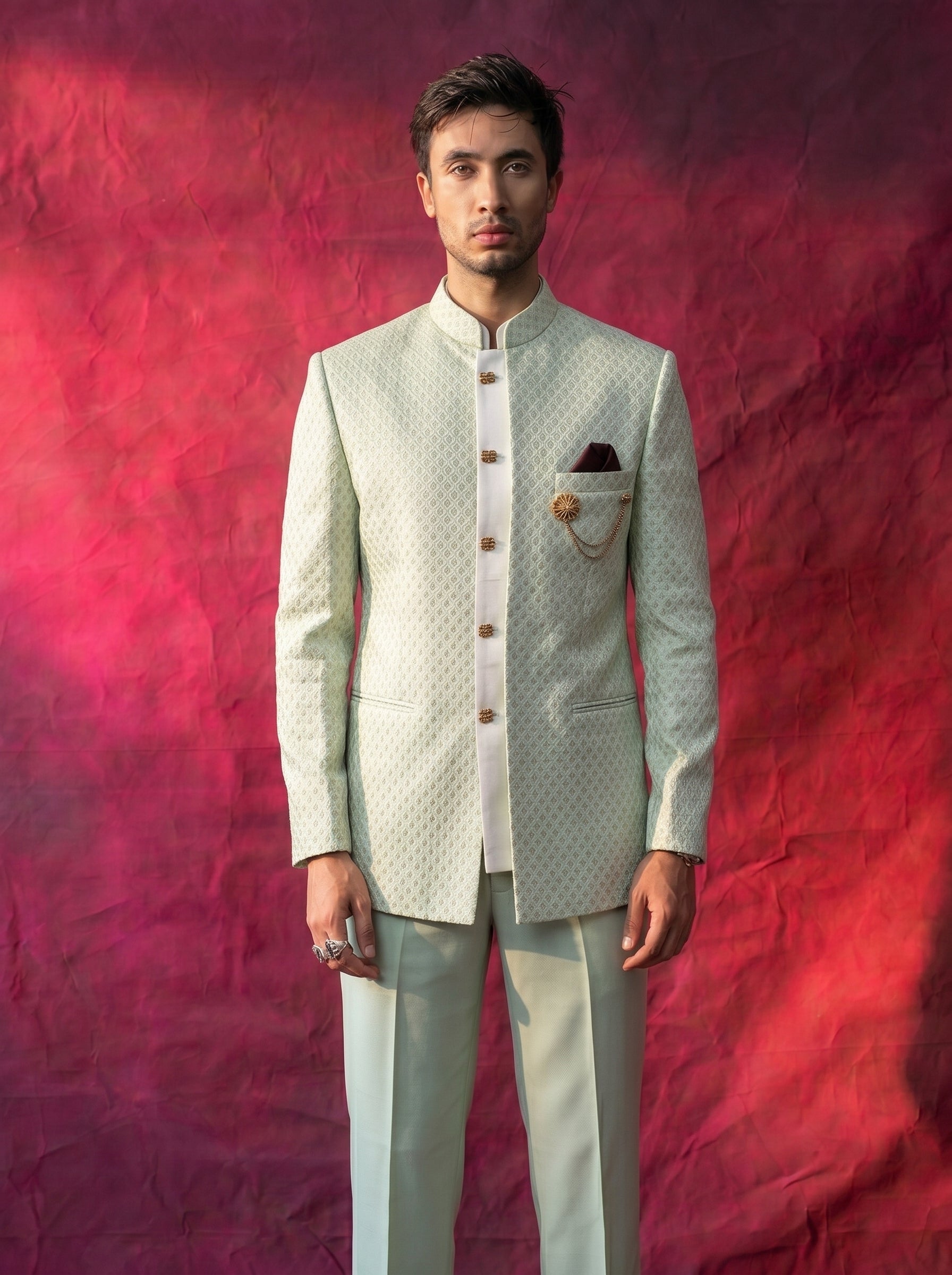 Men's Jodhpuri Green Suit With Pant