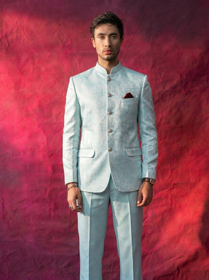 Men's Jodhpuri Sky blue Suit With Pant