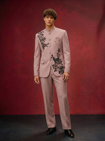 Men's lavender embroidery Jodhpuri suit
