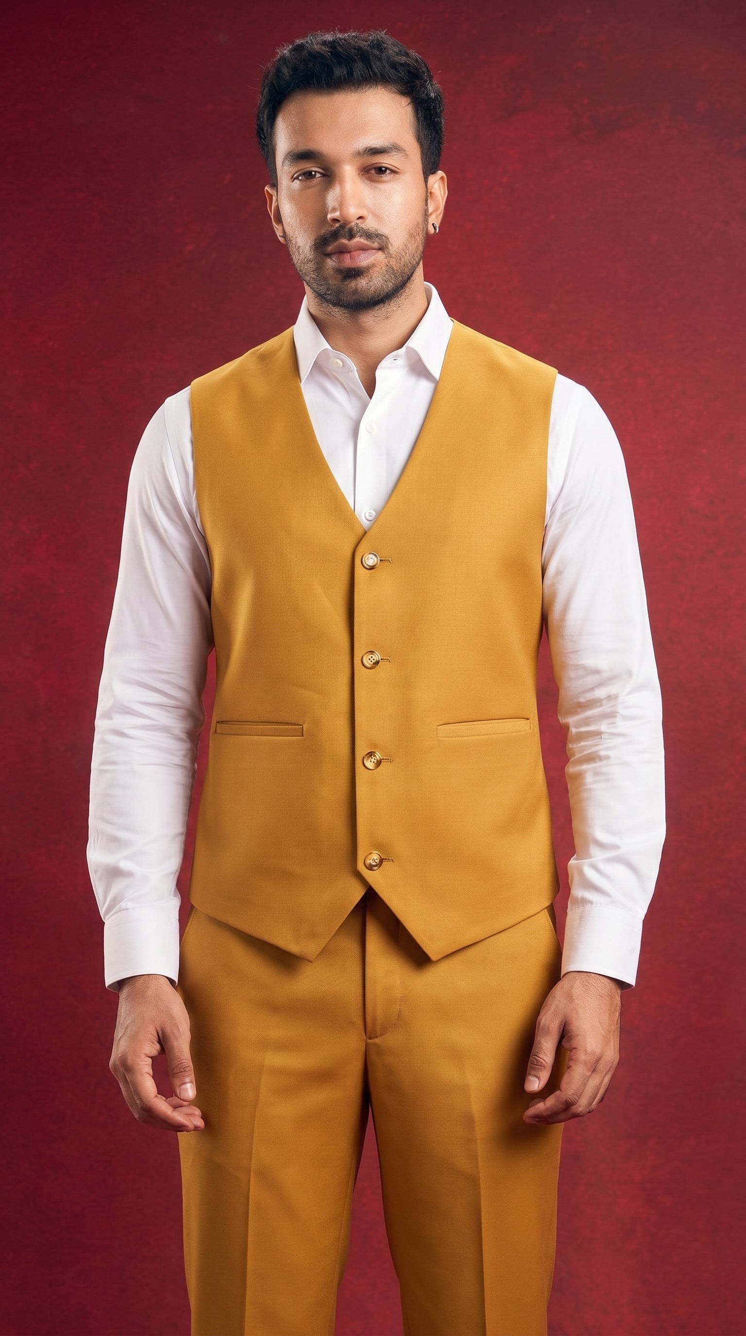 Golden Prestige Three-Piece Suit for men