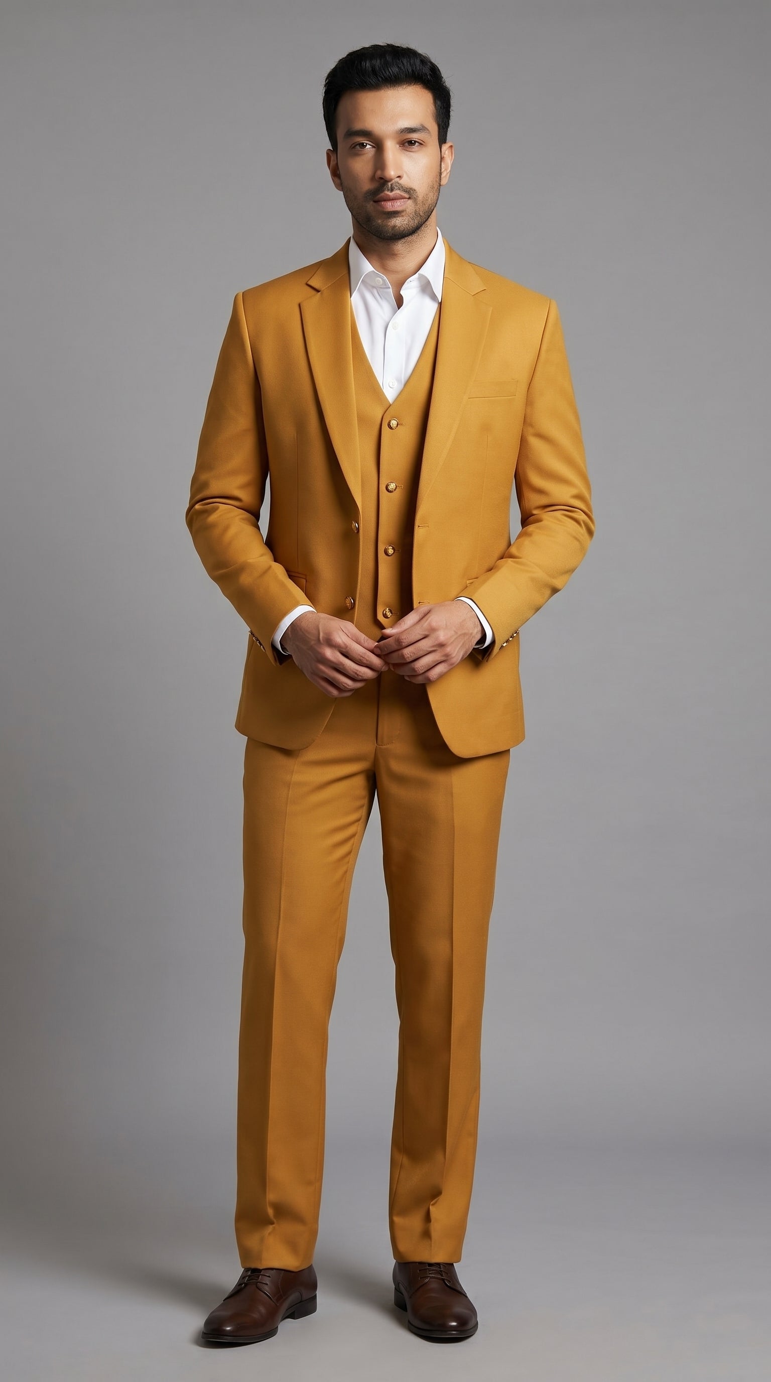 Golden Prestige Three-Piece Suit for men