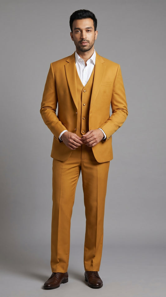 Golden Prestige Three-Piece Suit for men
