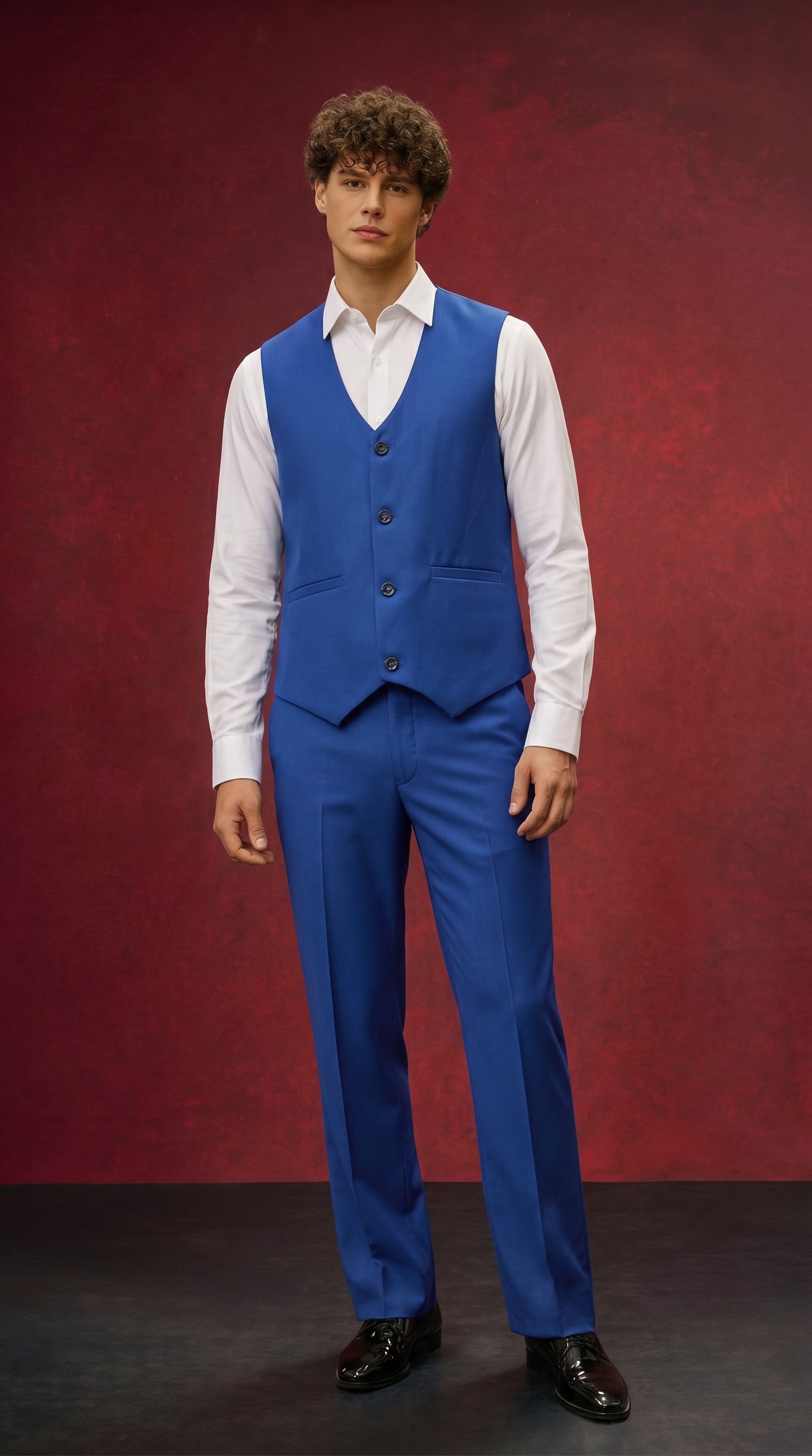 Premium Royal Blue3pic  Suit Set for Men