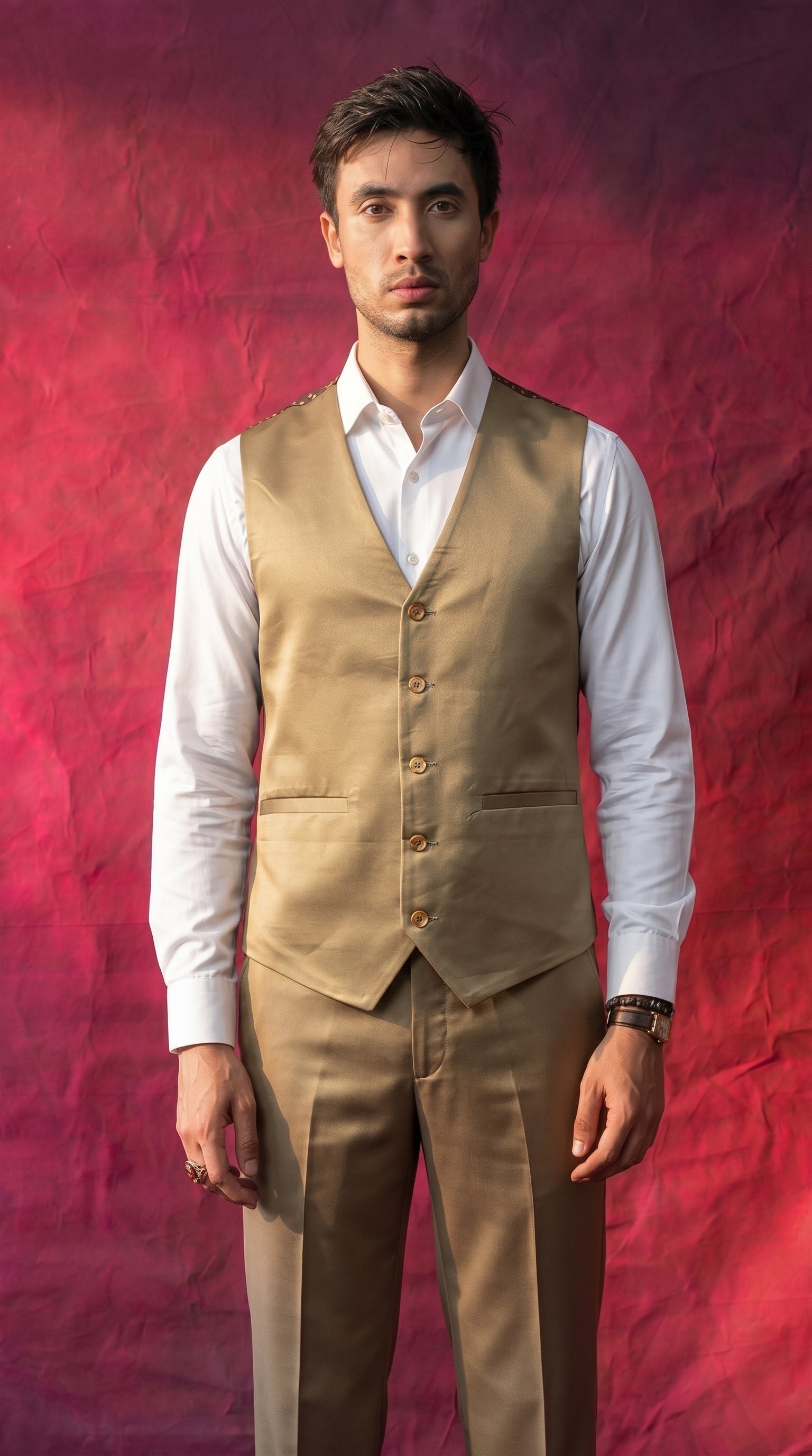 Men's Champagne Beige 3 Piece Suit | Premium Formal Wear Set