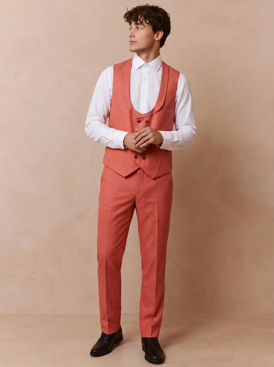 Men's Designer Coral Pink Suit