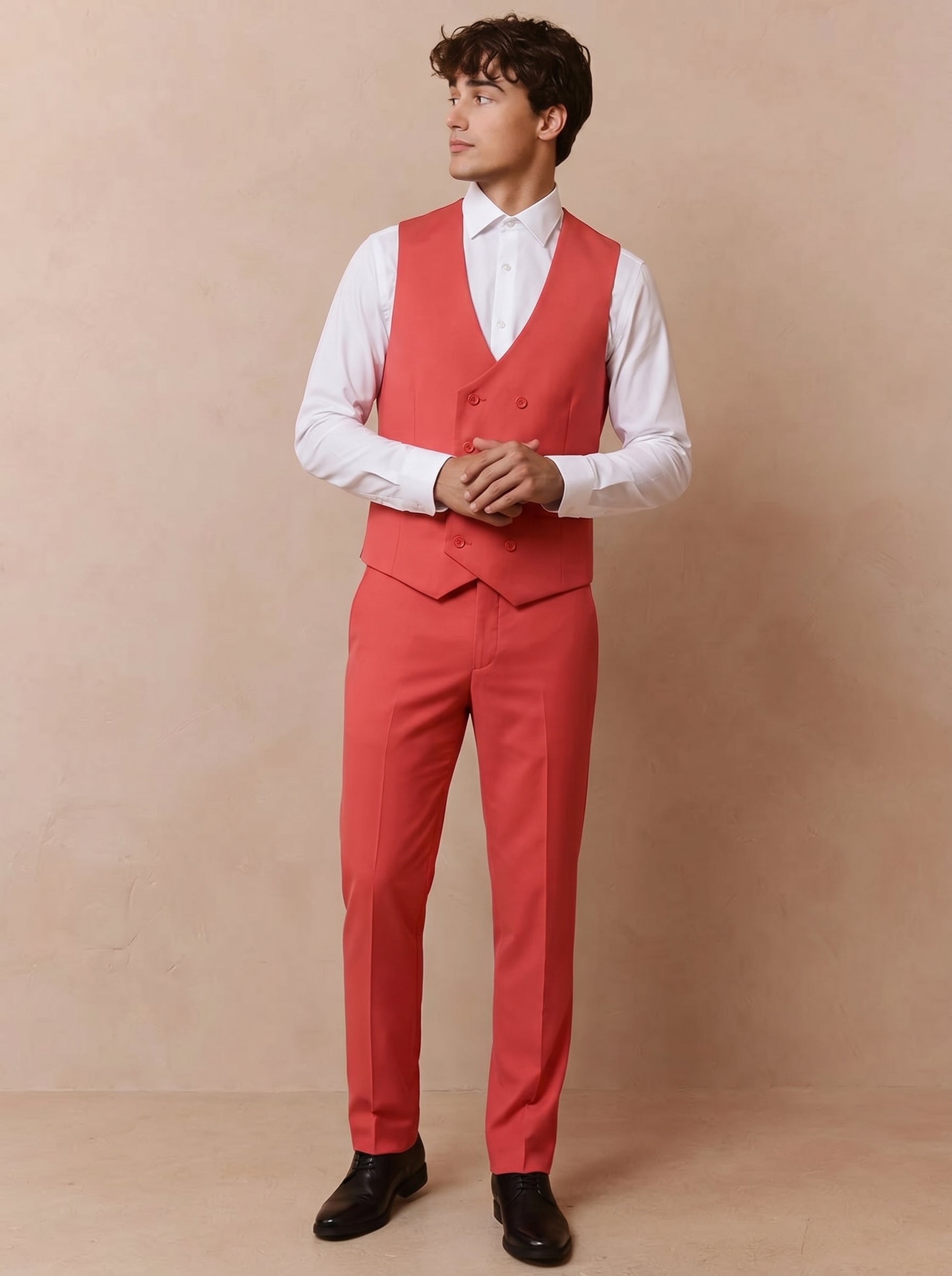 Men's Crimson Red 3 Piece Suit