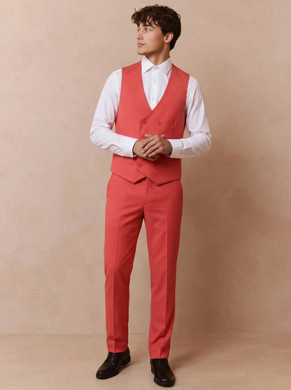Men's Crimson Red 3 Piece Suit