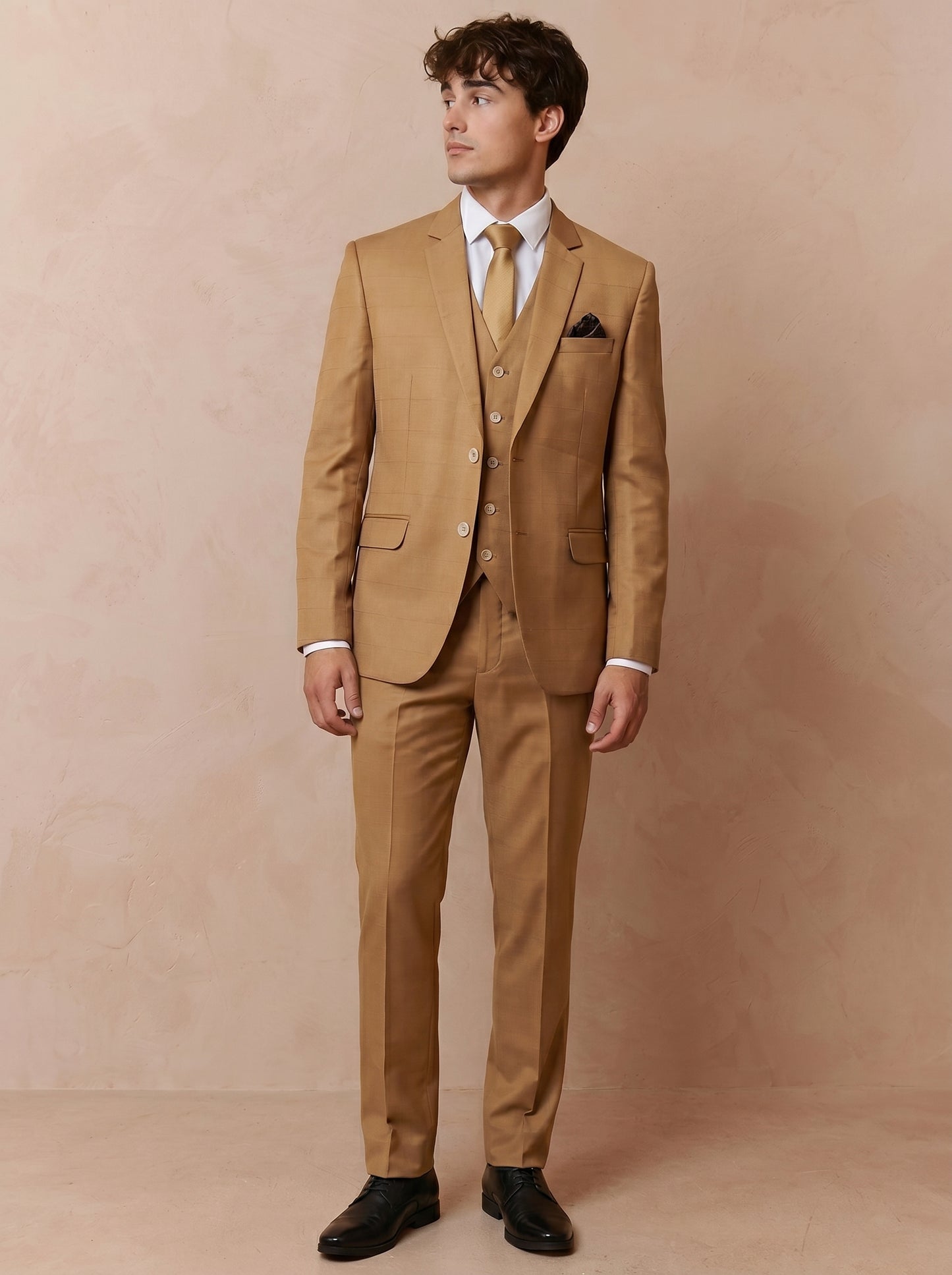 Men's Champagne Gold 3 Piece Suit