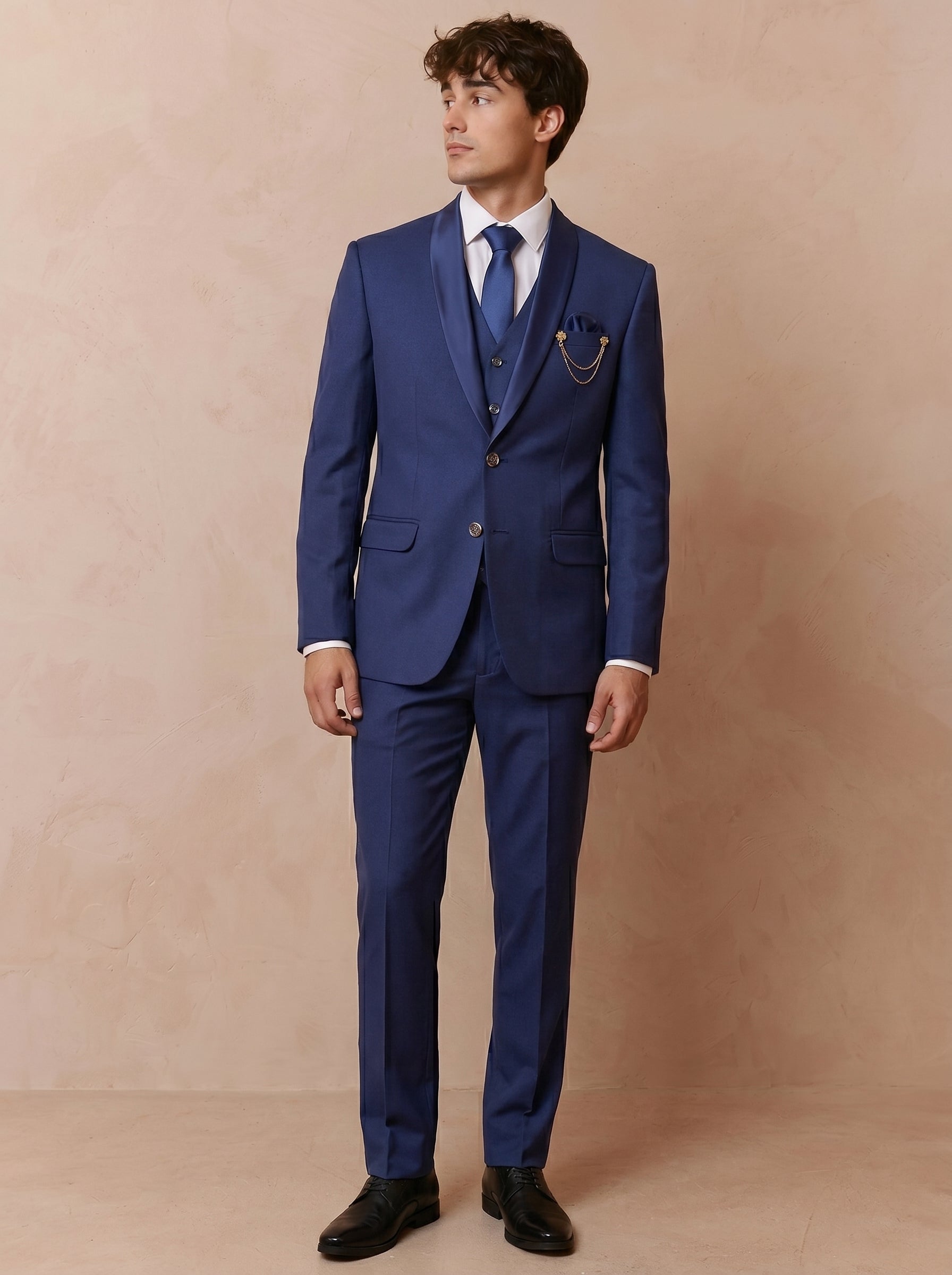Men's Royal Blue Tuxedo 3 Piece Suit