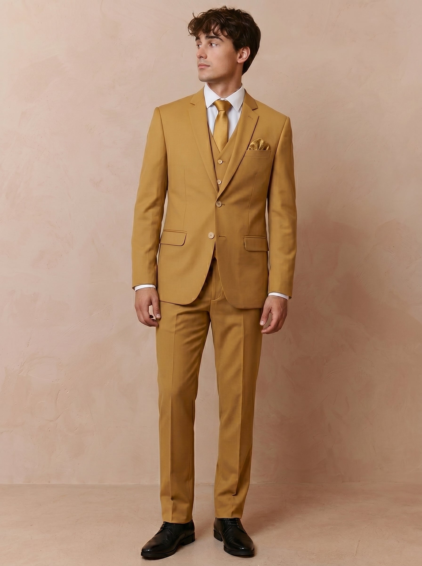 Men's Champagne Gold 3 Piece Suit