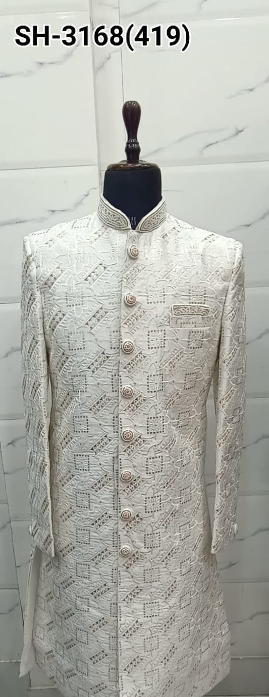 Indian Royal Design and Fabric Men's Sherwani