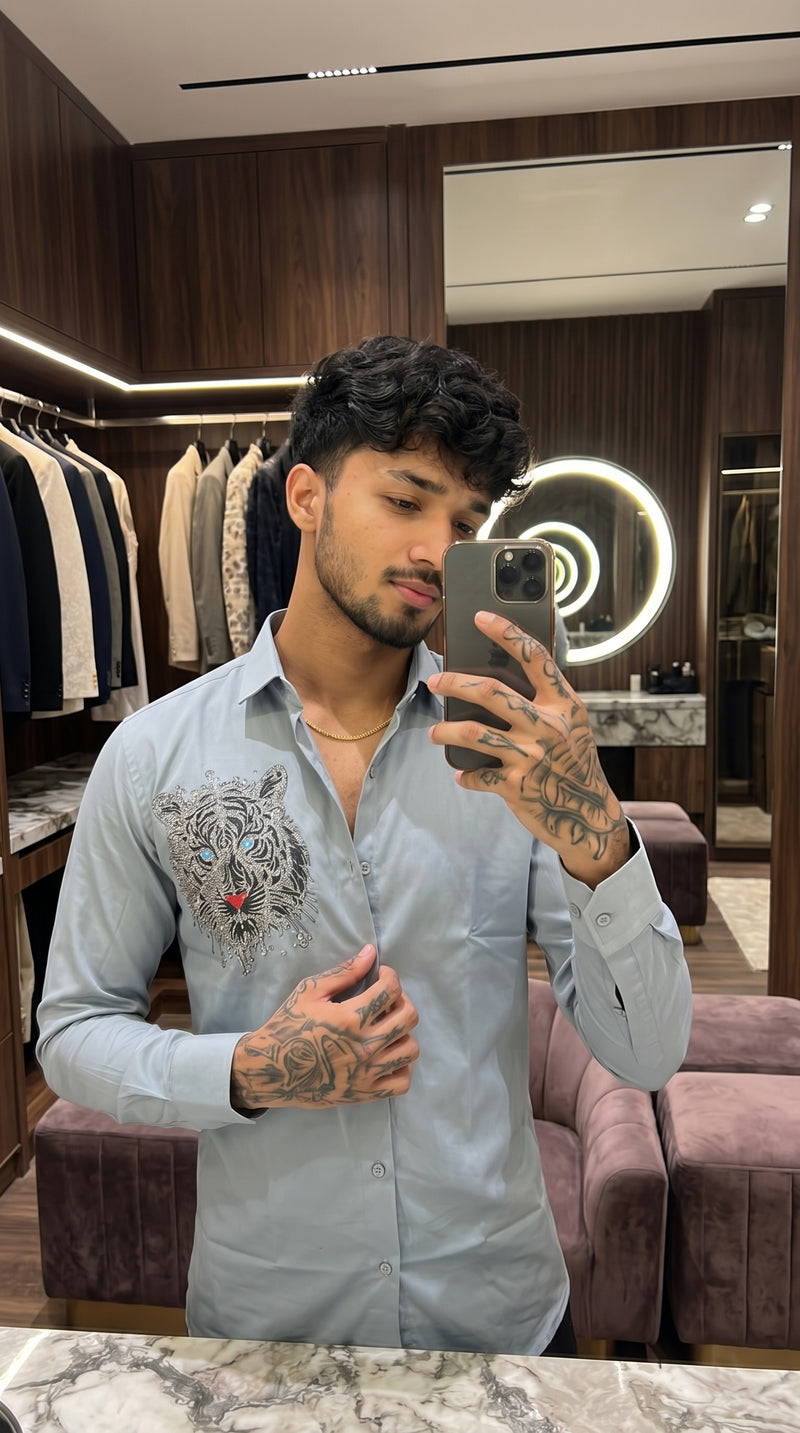Club Ak Japanese Tiger Embroidery Shirt