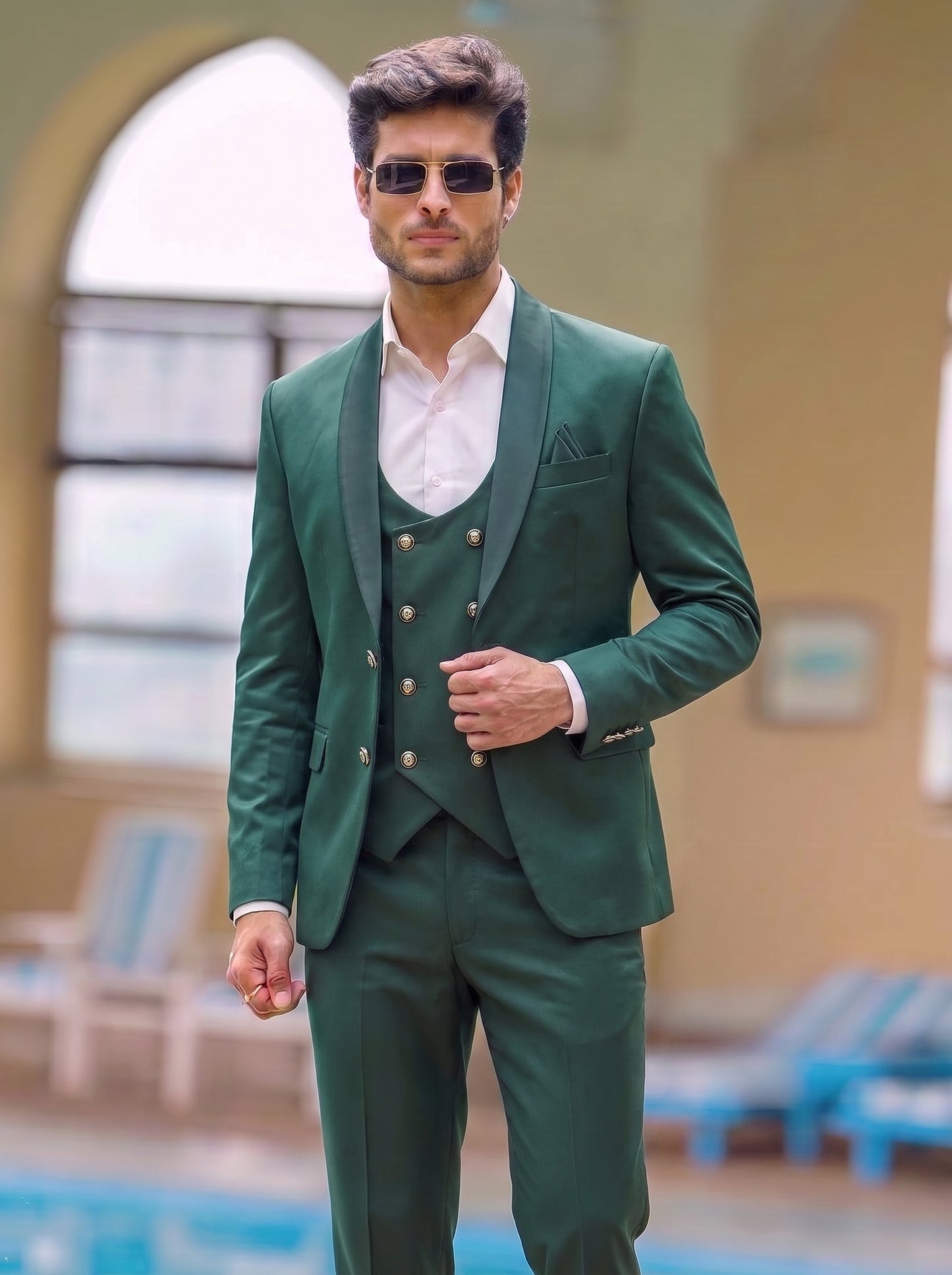 Club AK Premium Green Blazer Suit for Men | Wedding & Reception Outfit