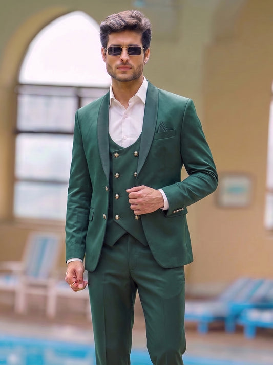 Club AK Premium Green Blazer Suit for Men | Wedding & Reception Outfit