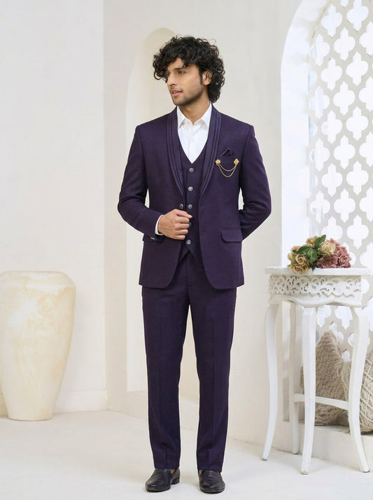Club AK Men's Premium 3 Piece Suit for Men Kohinoor Fabric