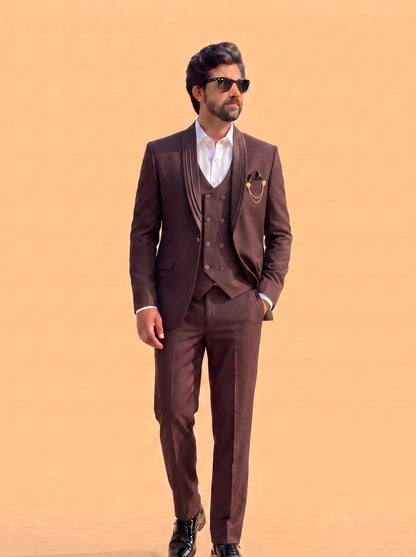 Club AK Men's Premium 3 Piece Suit for Men Kohinoor Fabric