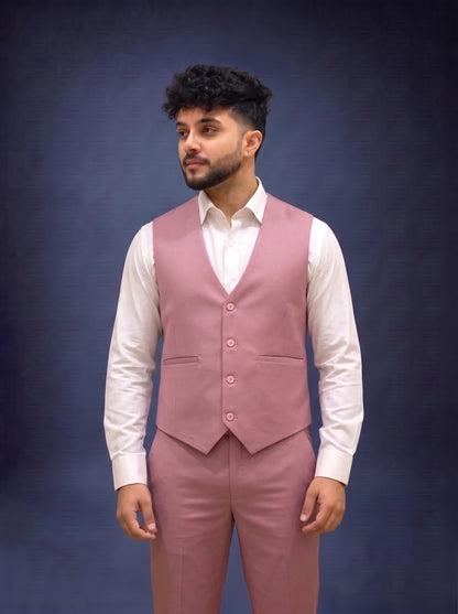 Club AK Men's Premium Dusty Pink 3 Piece Suit for Men