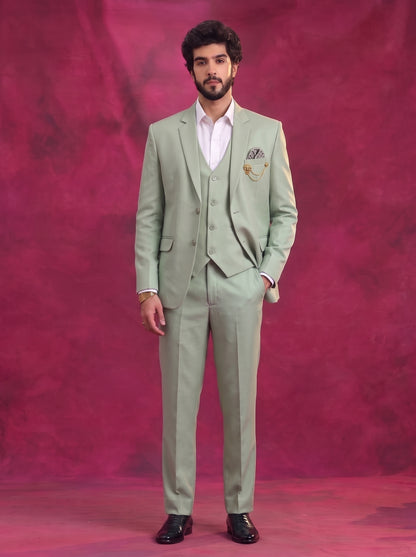 Club AK Men's Sage Green 3 Piece Suit Set