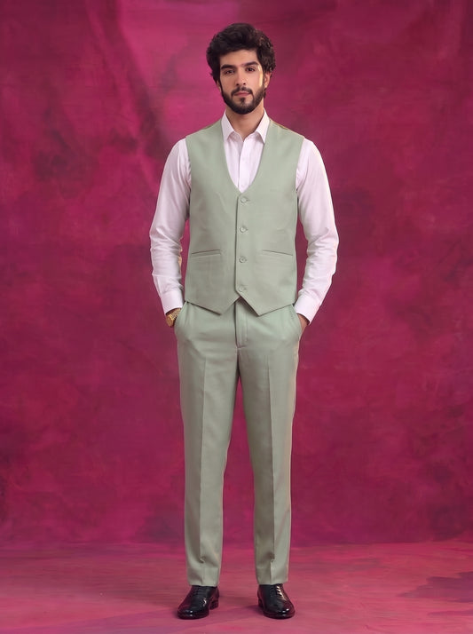 Club AK Men's Sage Green 3 Piece Suit Set