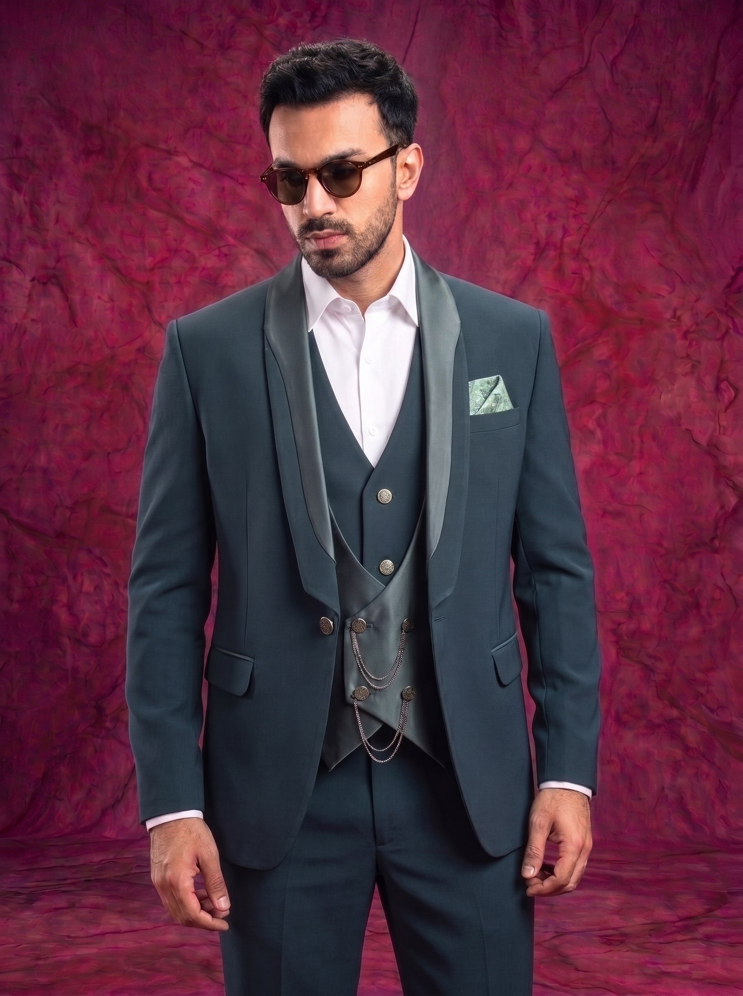 Club AK Men’s Premium Japanese Fabric Three Piece Suit