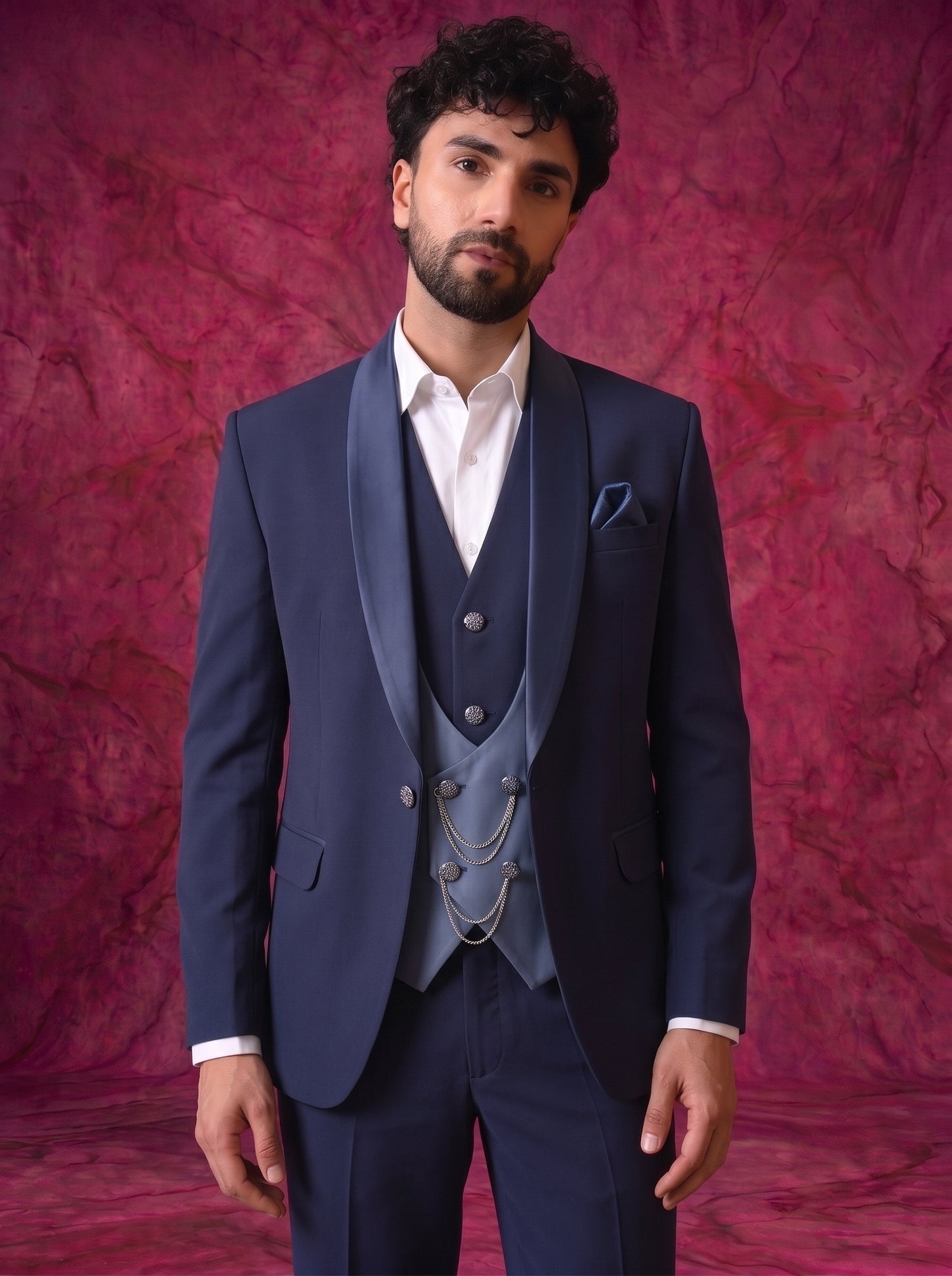 Club AK Men’s Premium Japanese Fabric Three Piece Suit