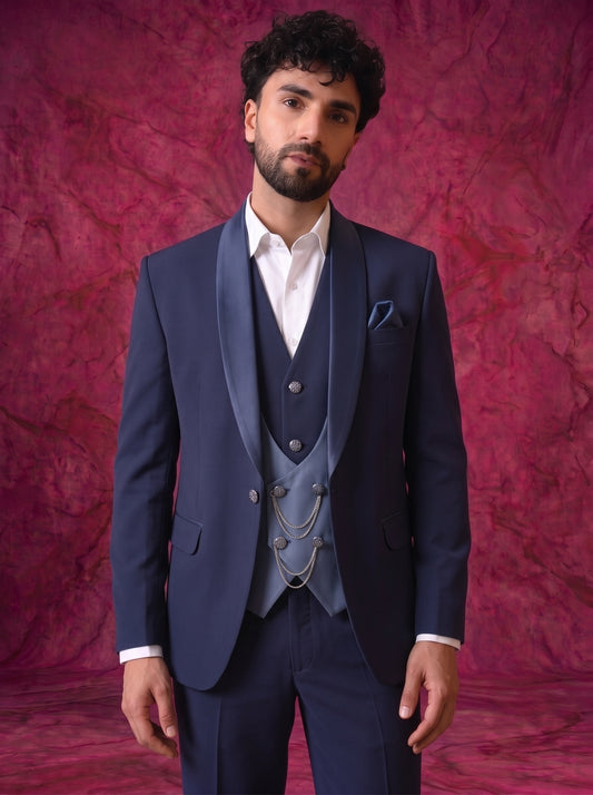 Club AK Men’s Premium Japanese Fabric Three Piece Suit