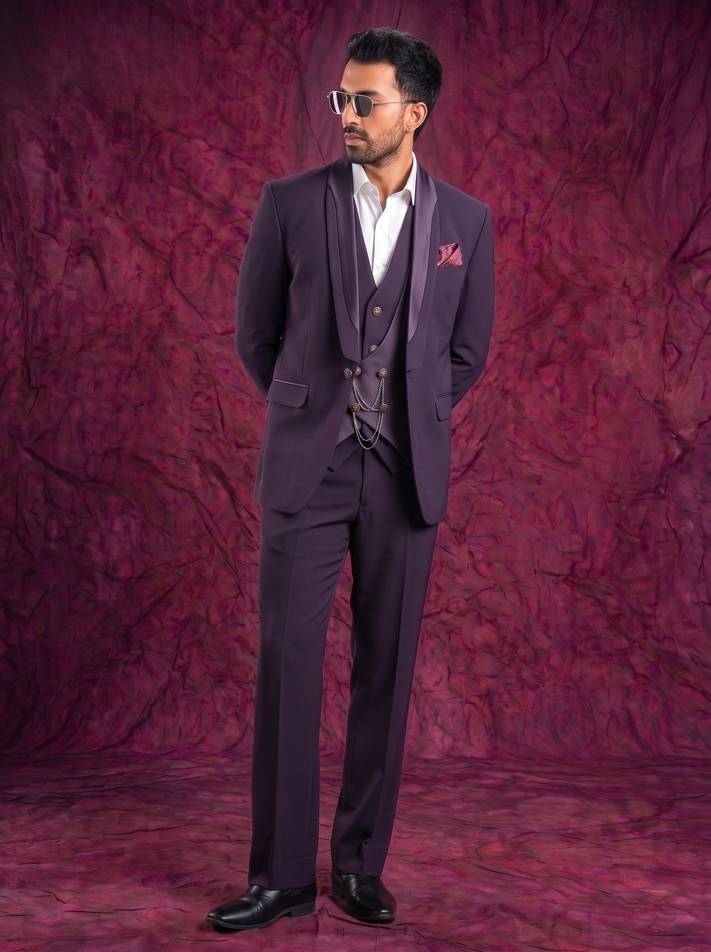 Club AK Men’s Premium Japanese Fabric Three Piece Suit