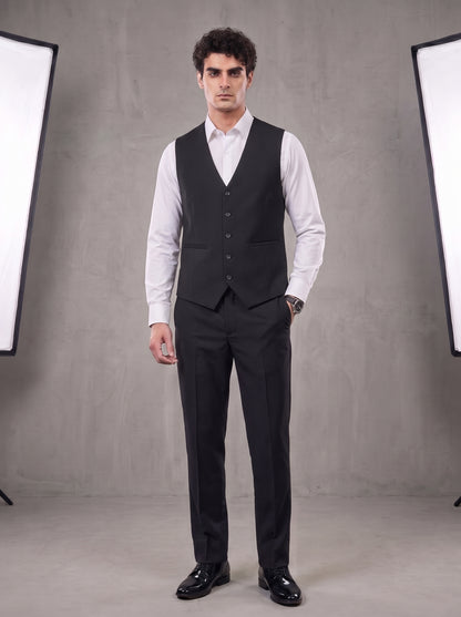 Club AK Men’s Premium Black Three Piece Tuxedo Suit