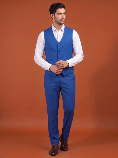 Club AK Men's Royal Blue Three Piece Suit Set for Wedding, Party & Formal Wear