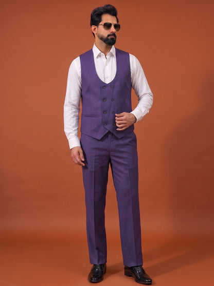 Club AK Men's Lavender Purple Three Piece Suit Set for Wedding, Party & Formal Wear