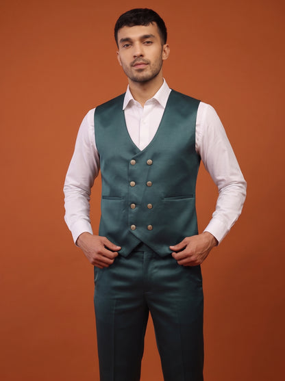 Club AK Men's Dark Teal Tuxedo Three Piece Suit Set
