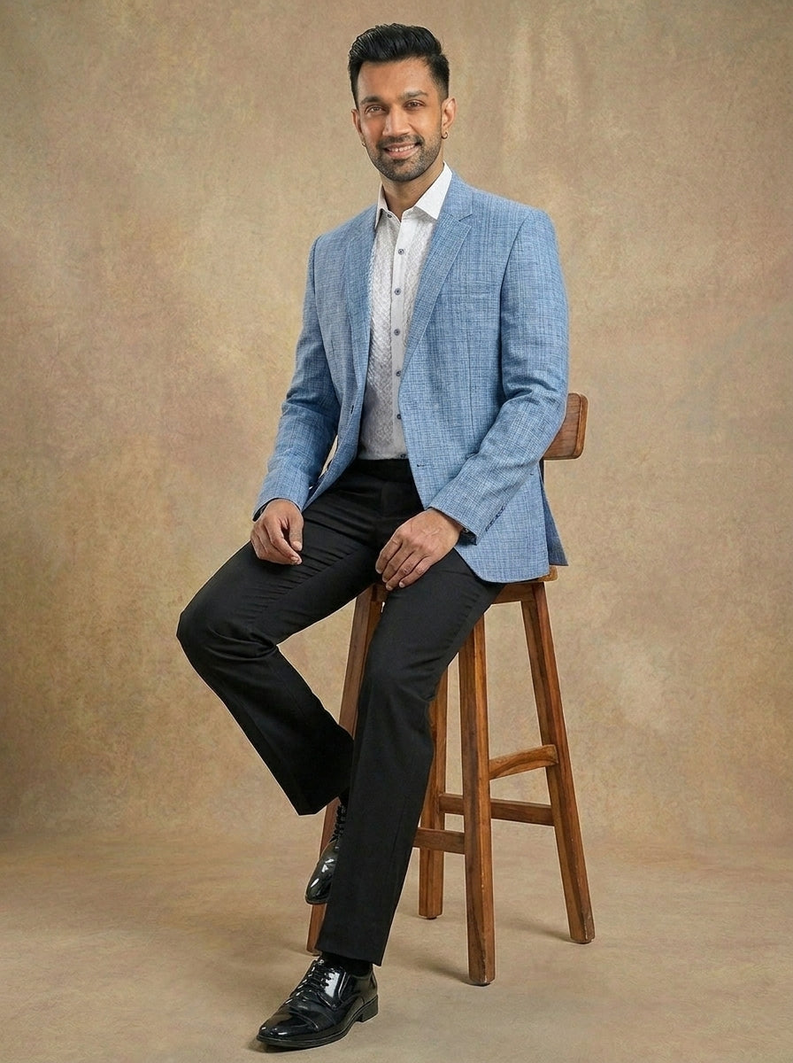 Knitting Blazer light blue for men